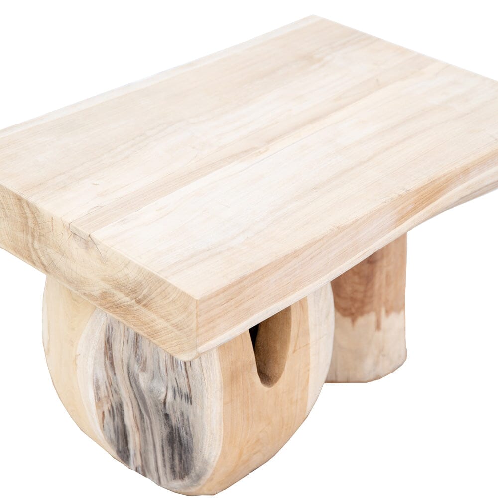 Abstract Teak Side Table