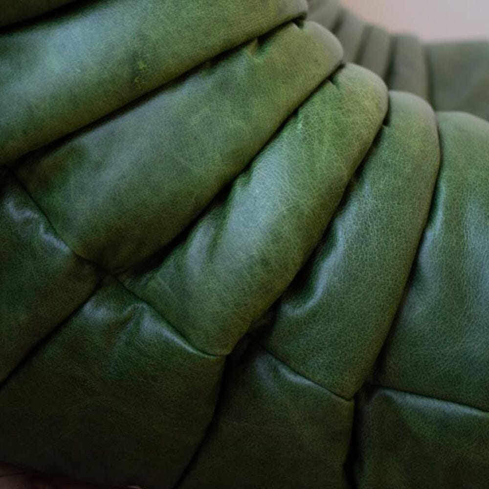 Green Leather Togo Living Room by Michel Ducaroy