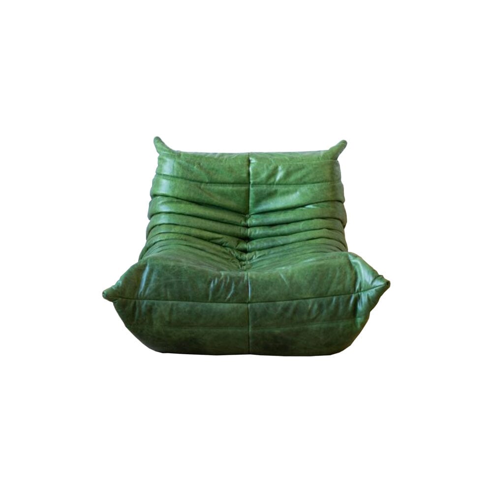 Green Leather Togo Living Room by Michel Ducaroy