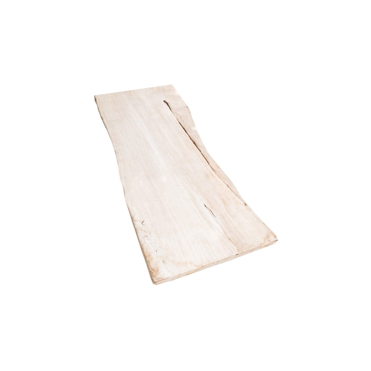 A vintage reclaimed wooden coffee table with a natural finish and live edge.