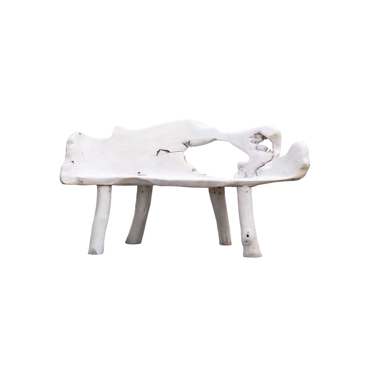 Whitewashed Free Form Bench I