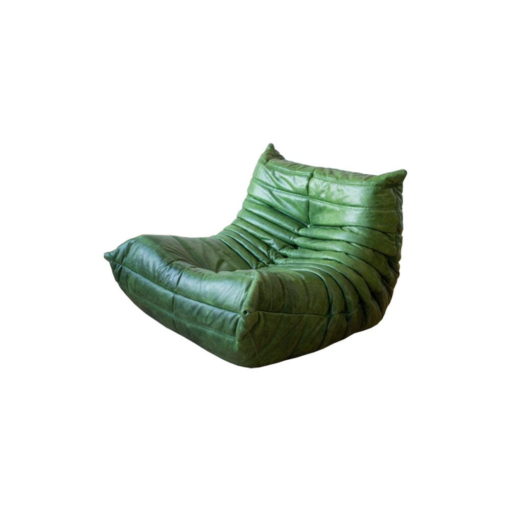 Green Leather Togo Living Room by Michel Ducaroy