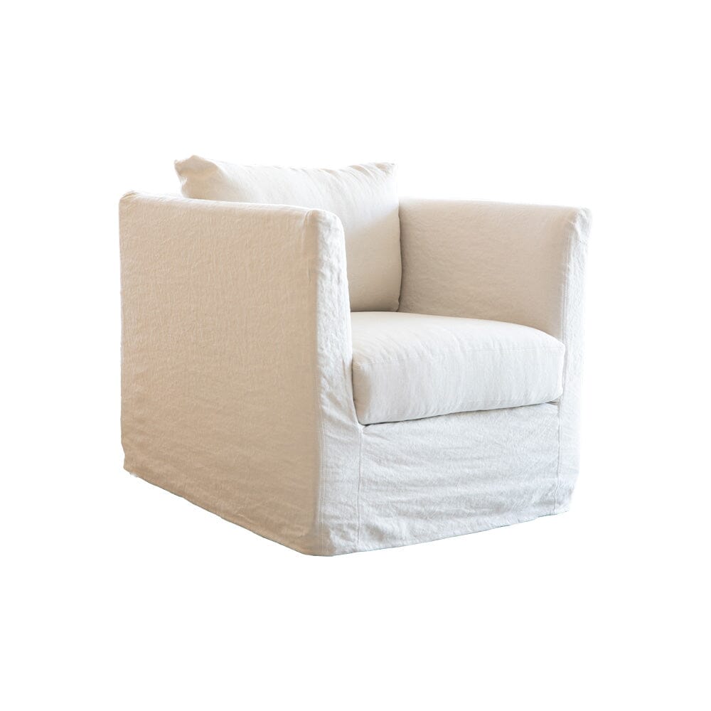 Linen Slipcover Lounge Chair
