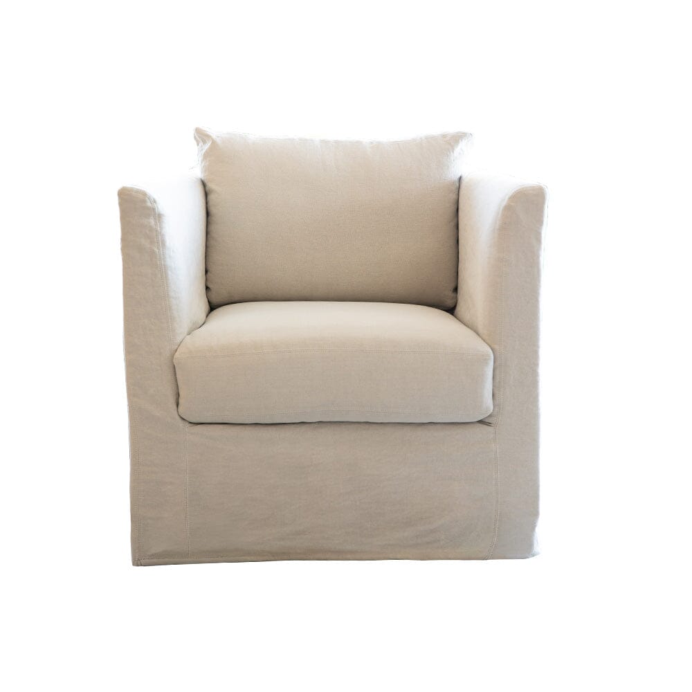 Linen Slipcover Lounge Chair