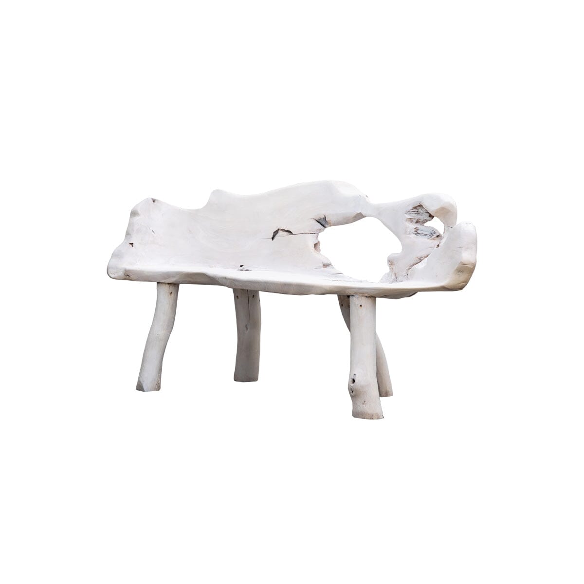 Whitewashed Free Form Bench I